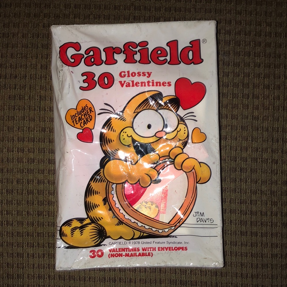 New Box of Garfield Valentines Cards 1978 USA Made